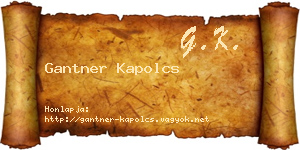 Gantner Kapolcs névjegykártya